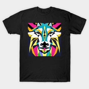 Pop Art Geometric Wolf Face T-Shirt